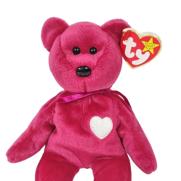 Vintage Ty Valentina Bear 1999 Stuffed Animal Plush Heart with Hang Tag - Picture 2 of 8